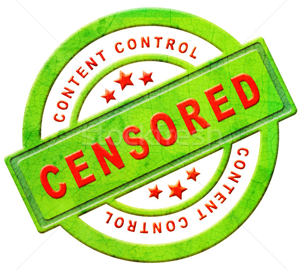Contenu contrôle étiquette censure rouge texte Photo stock © kikkerdirk