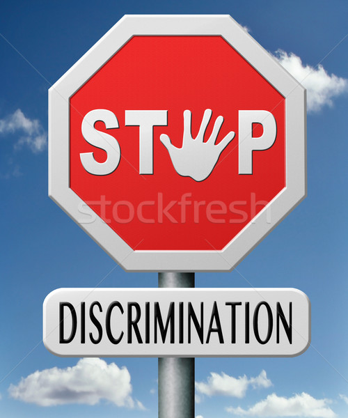 Pare discriminação igual direitos igualdade não Foto stock © kikkerdirk