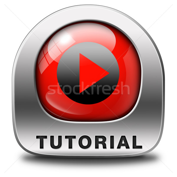 Tutorial icono aprender línea vídeo lección Foto stock © kikkerdirk