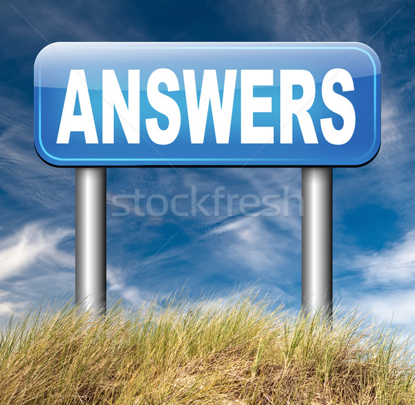 Antwoorden vinden vragen Zoek oplossing informatie Stockfoto © kikkerdirk