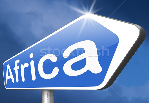 Afrika felirat földrész turizmus vakáció úticél Stock fotó © kikkerdirk