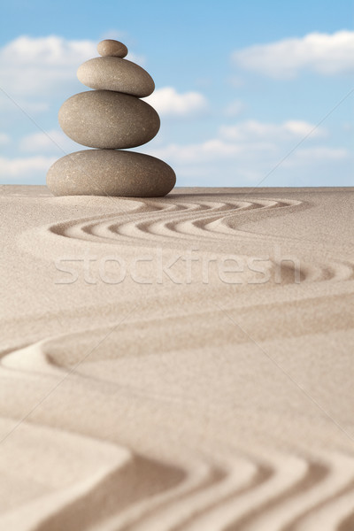 Meditáció zen kert harmónia pihenés egyensúly Stock fotó © kikkerdirk