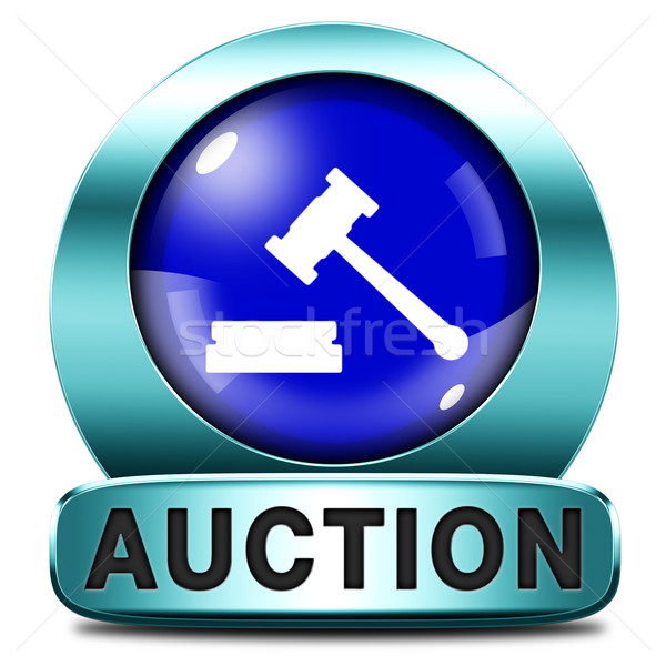 Aukcji podpisania online sprzedaży zakupu nieruchomości Zdjęcia stock © kikkerdirk