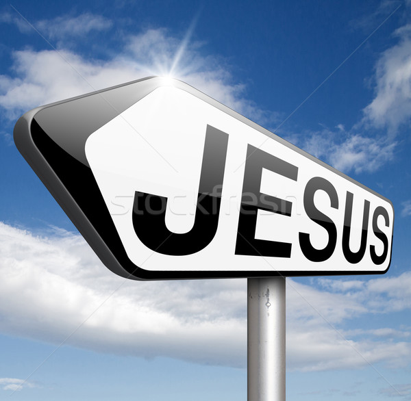 Jesus christ führend Weg Glauben Retter Stock foto © kikkerdirk