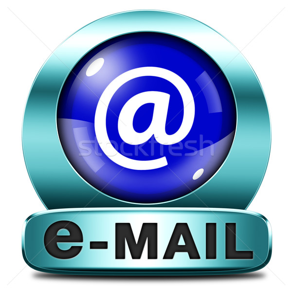 Courriel boîte boîte aux lettres icône bouton boîte de réception Photo stock © kikkerdirk