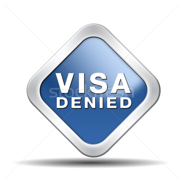Visum verweigert Einwanderung Stempel Grenze Zollbehörde Stock foto © kikkerdirk