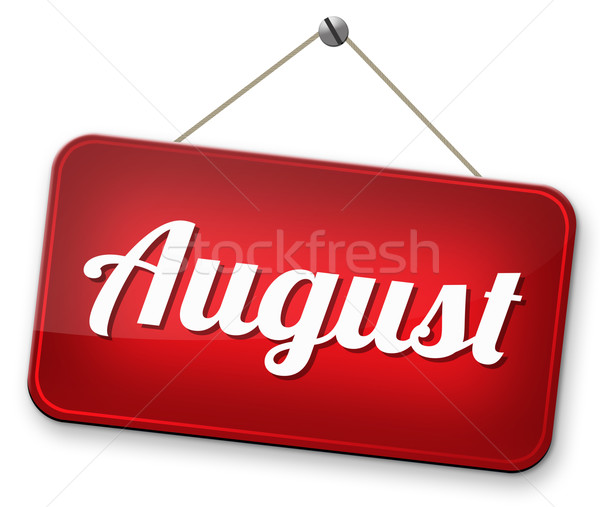 Próximo agosto verano calendario vacaciones evento Foto stock © kikkerdirk