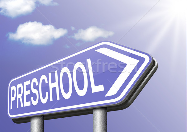 óvoda oktatás óvoda óvoda iskola felirat Stock fotó © kikkerdirk