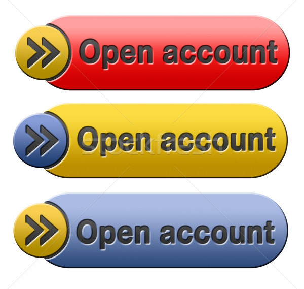 Open rekening knop icon lidmaatschap abonnement Stockfoto © kikkerdirk