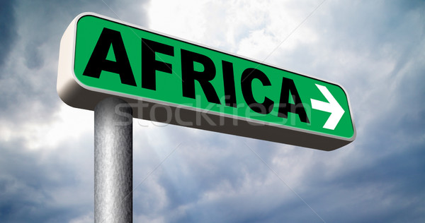 Foto stock: África · assinar · continente · turismo · férias