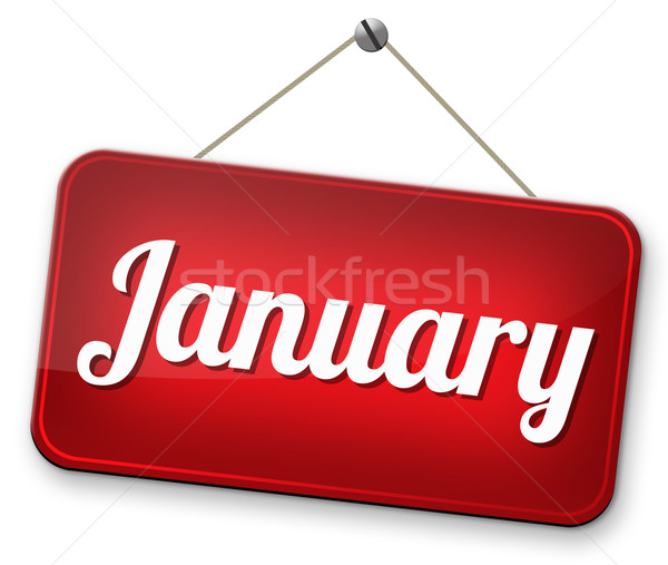 第一 月 下 年 冬季 日曆 商業照片 © kikkerdirk