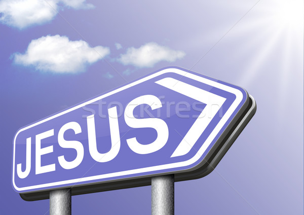 Jesus christ führend Weg Glauben Retter Stock foto © kikkerdirk