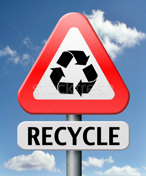 Recyklingu recyklingu odpadów zapobieganie papieru plastikowe Zdjęcia stock © kikkerdirk