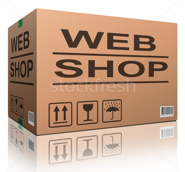 Háló bolt kartondoboz online vásárlás rendelés internet Stock fotó © kikkerdirk
