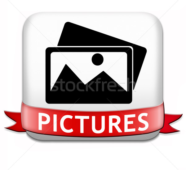 Foto's galerij foto's afbeelding knop icon Stockfoto © kikkerdirk