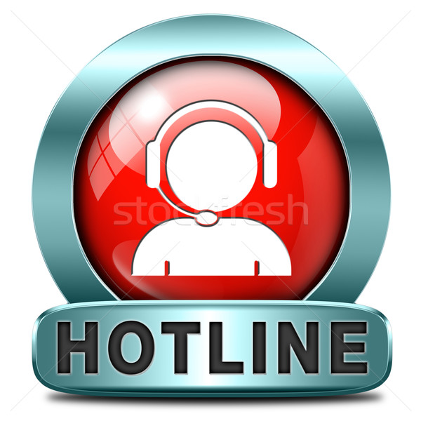Hotline icon call center knop teken Stockfoto © kikkerdirk
