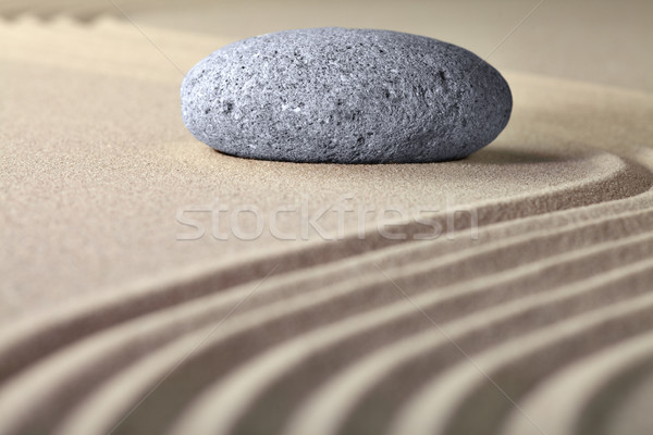 Zen kert kő homok kavics absztrakt Stock fotó © kikkerdirk