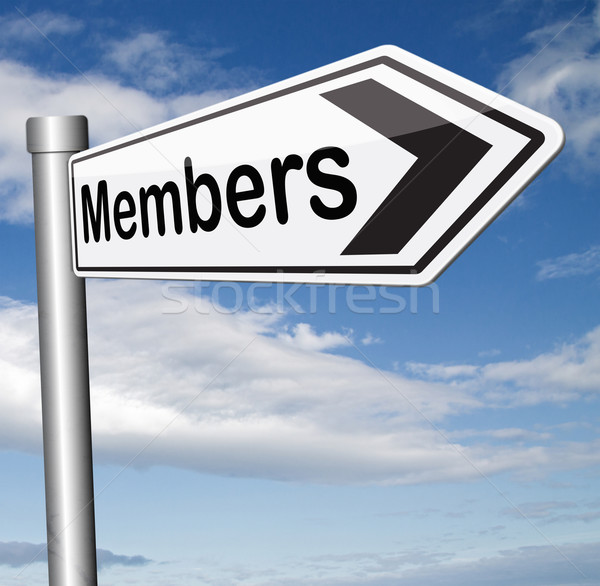 Mitgliedschaft eingeschränkt zugreifen Personen Zeichen Stock foto © kikkerdirk
