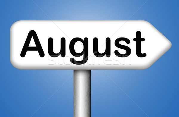 Próximo agosto verano calendario vacaciones evento Foto stock © kikkerdirk
