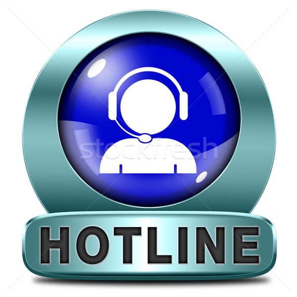 Hotline icona call center pulsante helpline segno Foto d'archivio © kikkerdirk