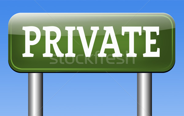Persönlichen Informationen Banner Privatsphäre Schutz eingeschränkt Stock foto © kikkerdirk
