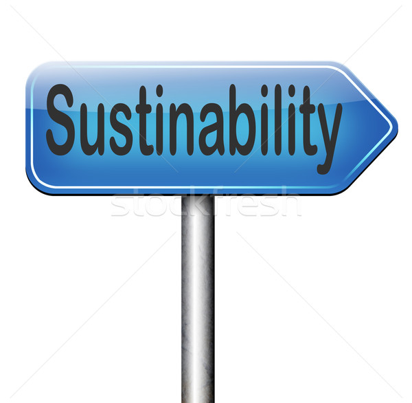 Sürdürülebilirlik yol işareti ok sürdürülebilir yenilenebilir yeşil Stok fotoğraf © kikkerdirk