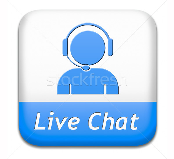 Vivir chat botón icono línea Foto stock © kikkerdirk