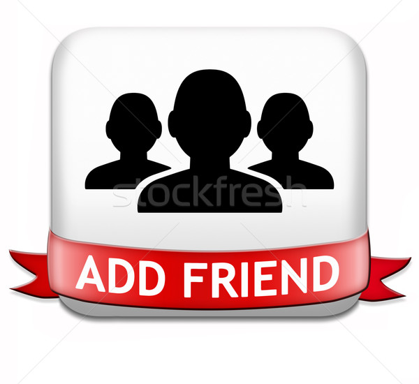 Vriend knop online gemeenschap virtueel vrienden Stockfoto © kikkerdirk