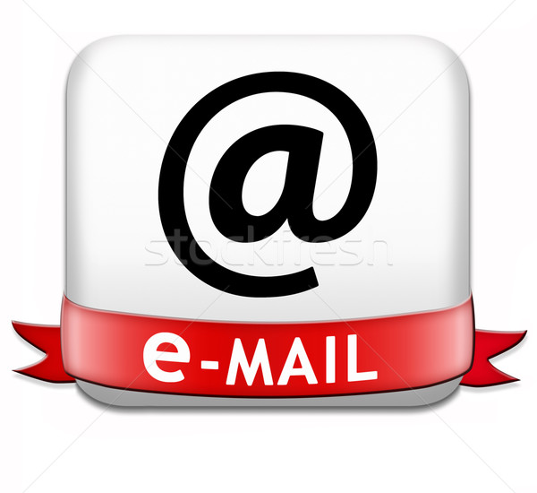 Courriel bouton boîte boîte aux lettres icône boîte de réception Photo stock © kikkerdirk