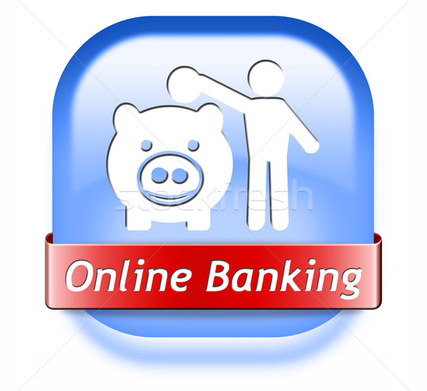онлайн банковской деньги депозит интернет Piggy Bank Сток-фото © kikkerdirk