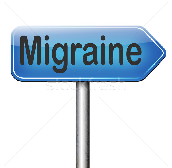 Migraña dolor de cabeza necesidad analgésico signo concepto Foto stock © kikkerdirk