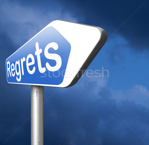 Stock photo: regrets sign