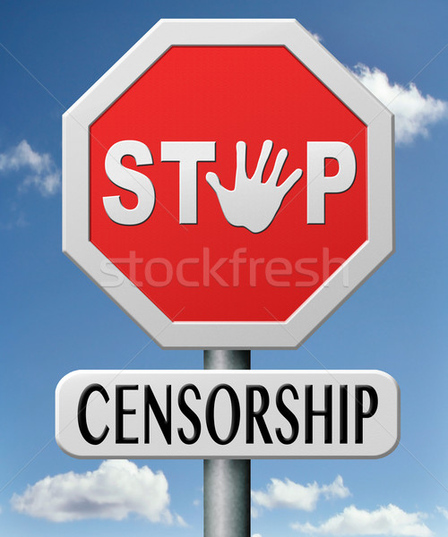 Stoppen Zensur Freiheit Rede drücken politischen Stock foto © kikkerdirk