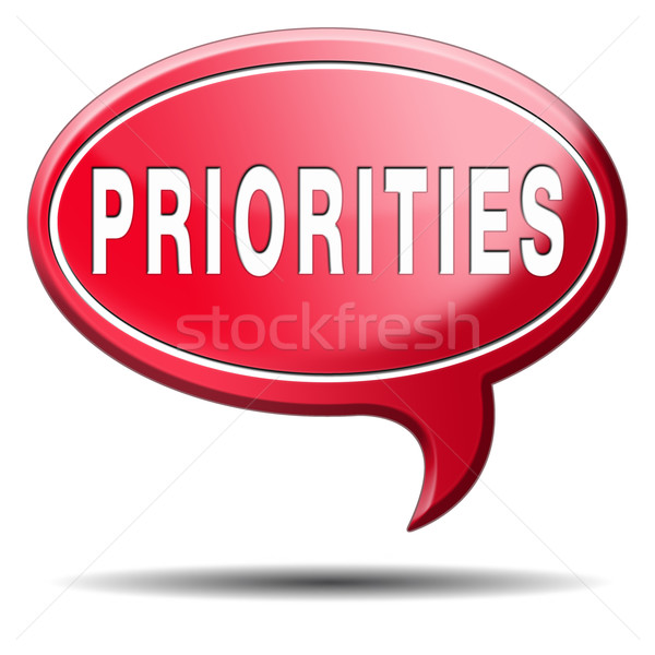 priorities button Stock photo © kikkerdirk