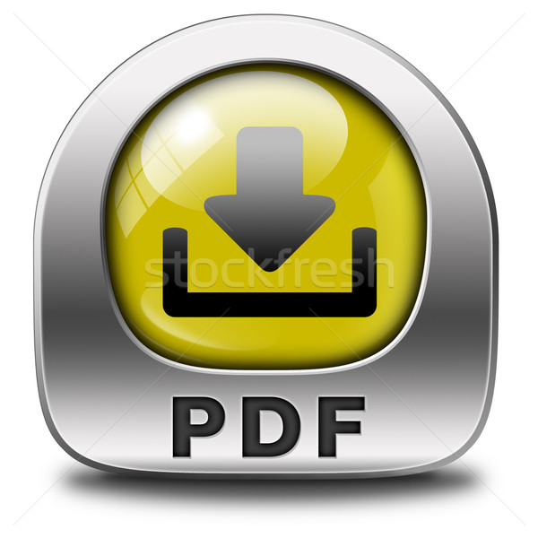 Pdf pobrania pliku dokumentu przycisk ikona Zdjęcia stock © kikkerdirk