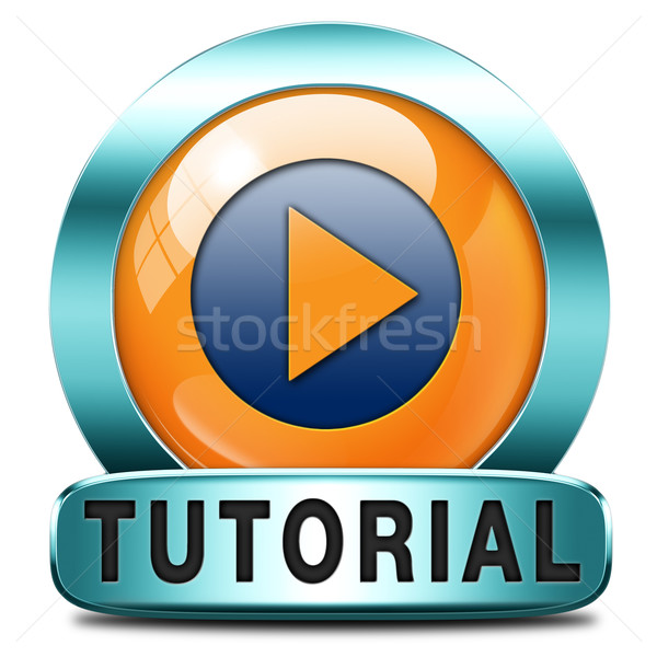 Tutorial icono aprender línea vídeo lección Foto stock © kikkerdirk