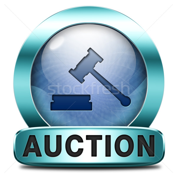 Licitaţie semna on-line vânzare cumpărare Imobiliare Imagine de stoc © kikkerdirk