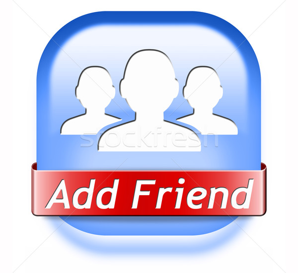 Prieten buton on-line comunitate virtual prietenii Imagine de stoc © kikkerdirk