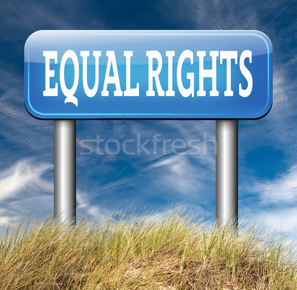 Równy prawa znak drogowy nie dyskryminacja Zdjęcia stock © kikkerdirk