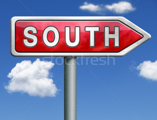 south road sign arrow Stock photo © kikkerdirk