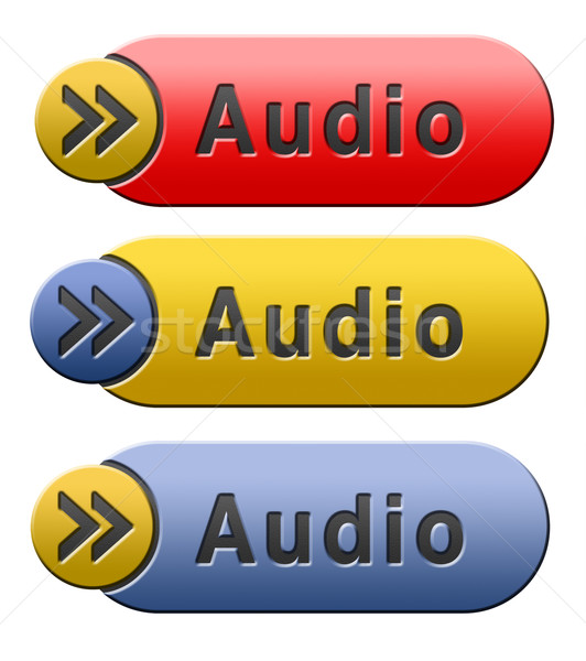 Audio knop icon spelen muziek Stockfoto © kikkerdirk