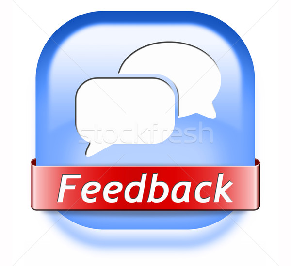 Feedback botón icono comentarios mejora satisfacción del cliente Foto stock © kikkerdirk