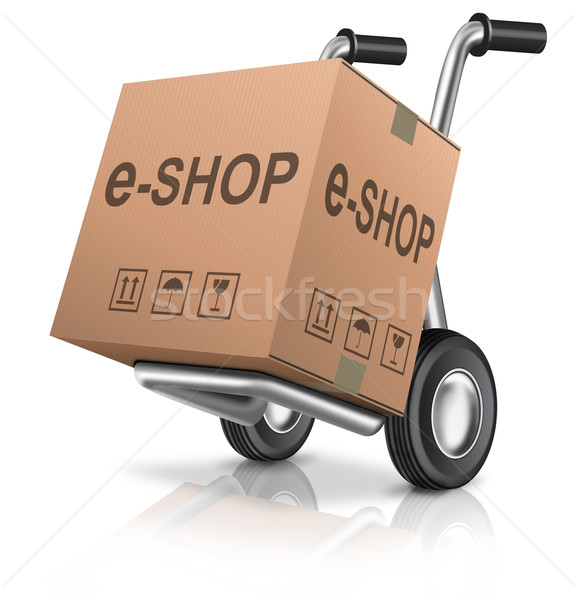 web e-shop cart icon Stock photo © kikkerdirk
