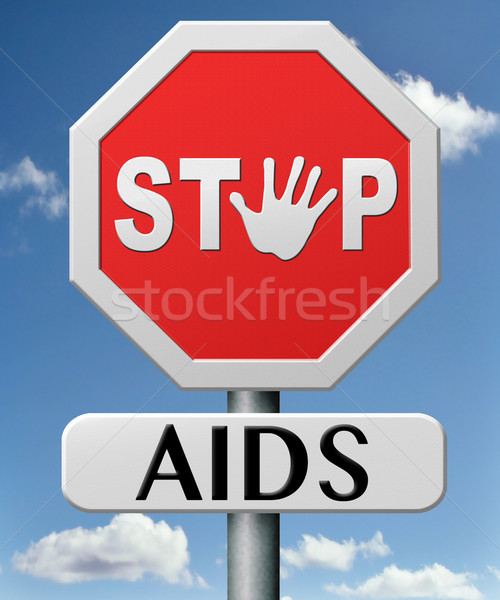 Stop AIDS széf szex védelem fertőzés Stock fotó © kikkerdirk