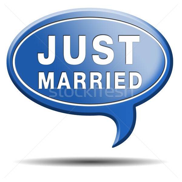 Buton icoană semna autocolant căsătorie Imagine de stoc © kikkerdirk