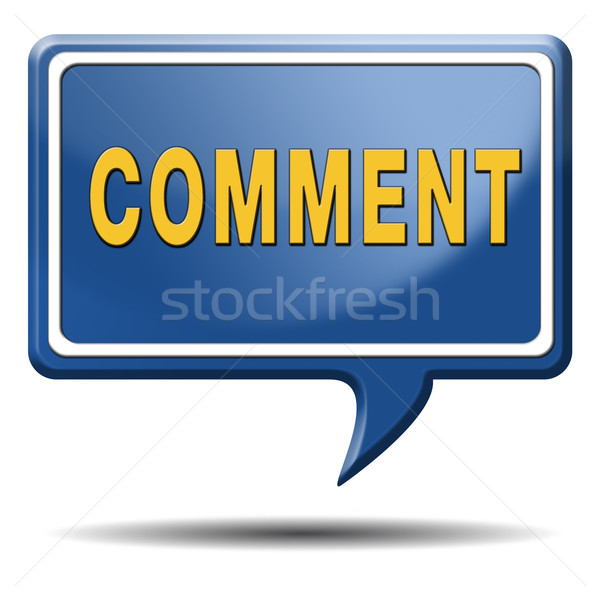 Komentarz ikona podpisania sprzężenie zwrotne blog dać Zdjęcia stock © kikkerdirk