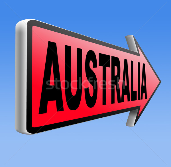Austrália assinar para baixo continente turismo férias Foto stock © kikkerdirk