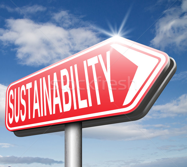 Sustentabilidade placa sinalizadora seta sustentável verde Foto stock © kikkerdirk