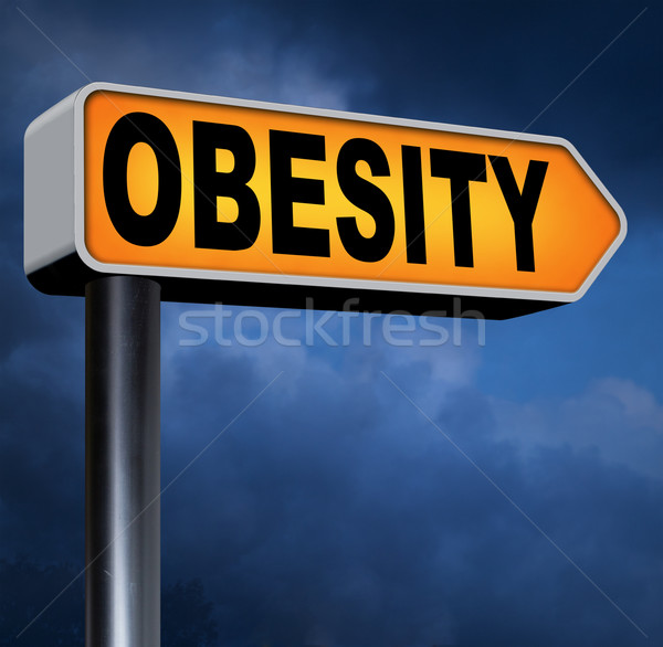 obesity road sign Stock photo © kikkerdirk