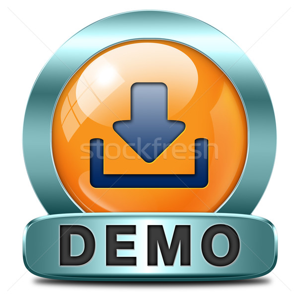 Demo Symbol download Taste kostenlos Computer Stock foto © kikkerdirk